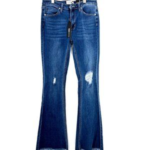 Fashion Nova Blue Medium Wash Stretch Flare Jeans Size 9 NWT